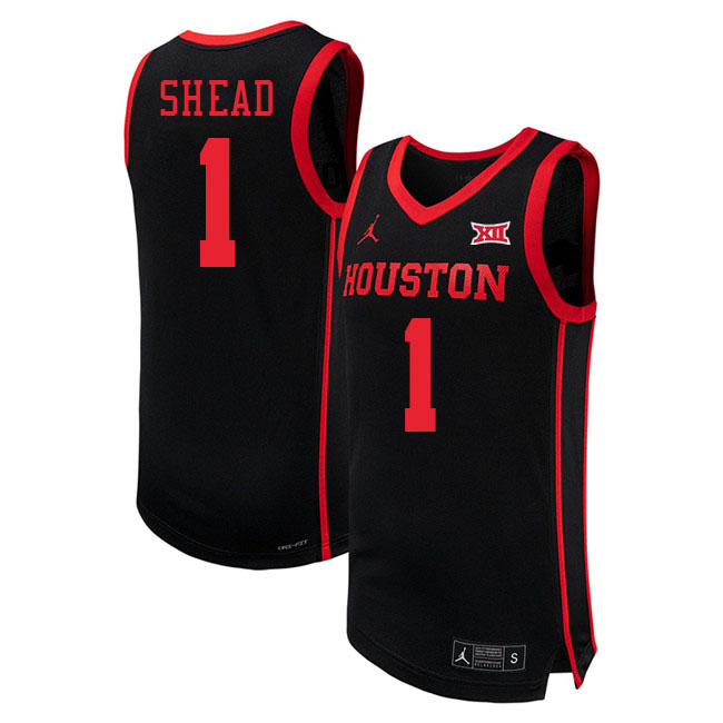 Jamal Shead College Jersey,Houston Cougars #1 Jamal Shead Basketball Jersey Youth-Black